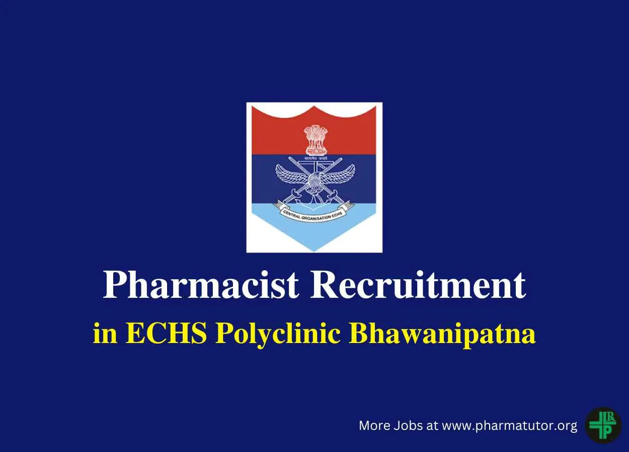 Job for Pharmacist in ECHS Polyclinic Bhawanipatna