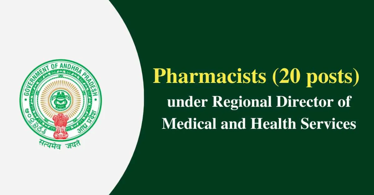 Job Openings for Pharmacists under Regional Director of Medical and Health Services
