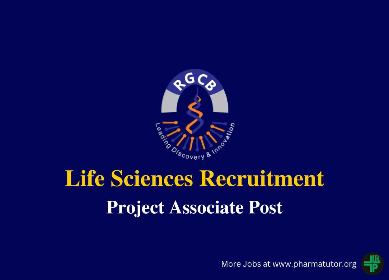 Life Sciences Recruitment at Rajiv Gandhi Centre for Biotechnology