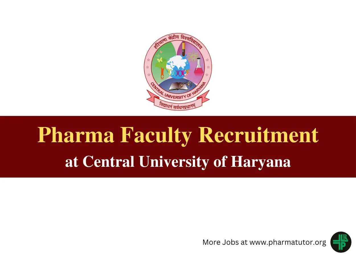 online applications are invited for pharma faculty at central university of haryana.jpg