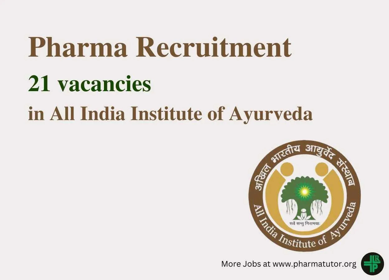Pharma Recruitment in All India Institute of Ayurveda
