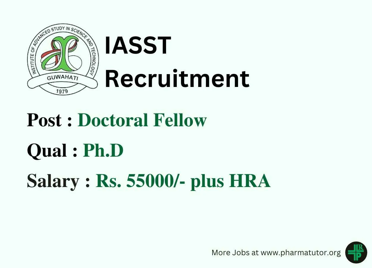 Vacancy for Post Doctoral Fellow at IASST