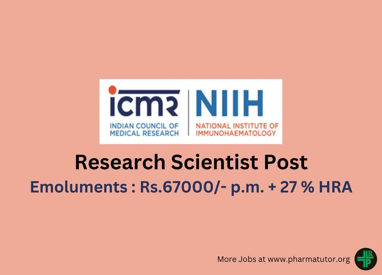 Vacancy for Research Scientist at National Institute of Immunohaematology