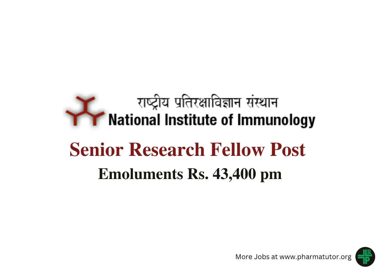Vacancy for Senior Research Fellow at National Institute of Immunology