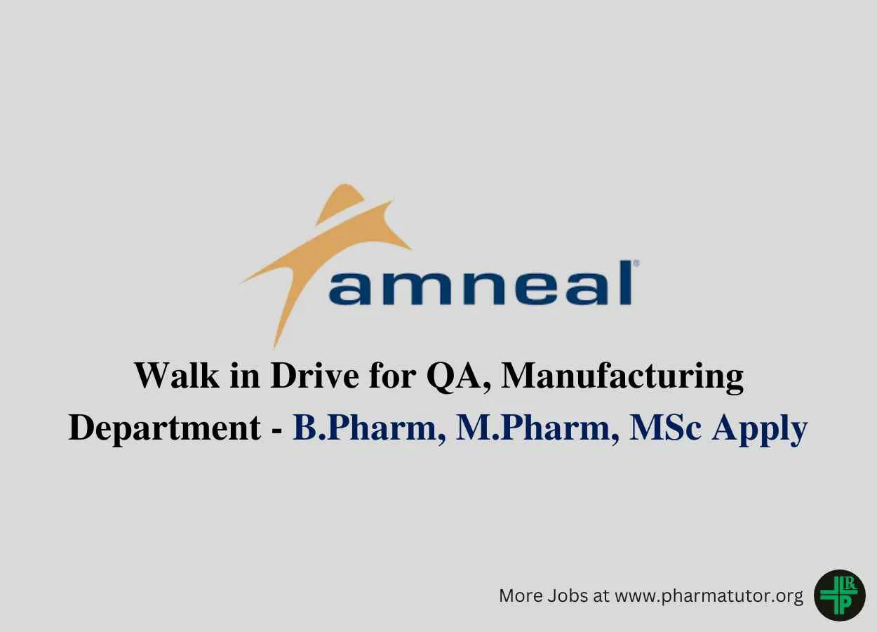 Amneal Pharma Walk-in Drive for QA, Manufacturing Department