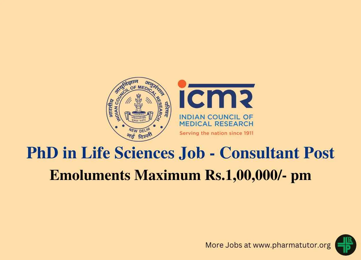 Applications are invited for post of Consultant at ICMR