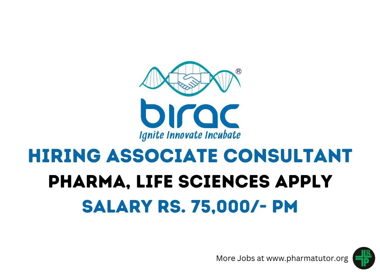 BIRAC Hiring Associate Consultant