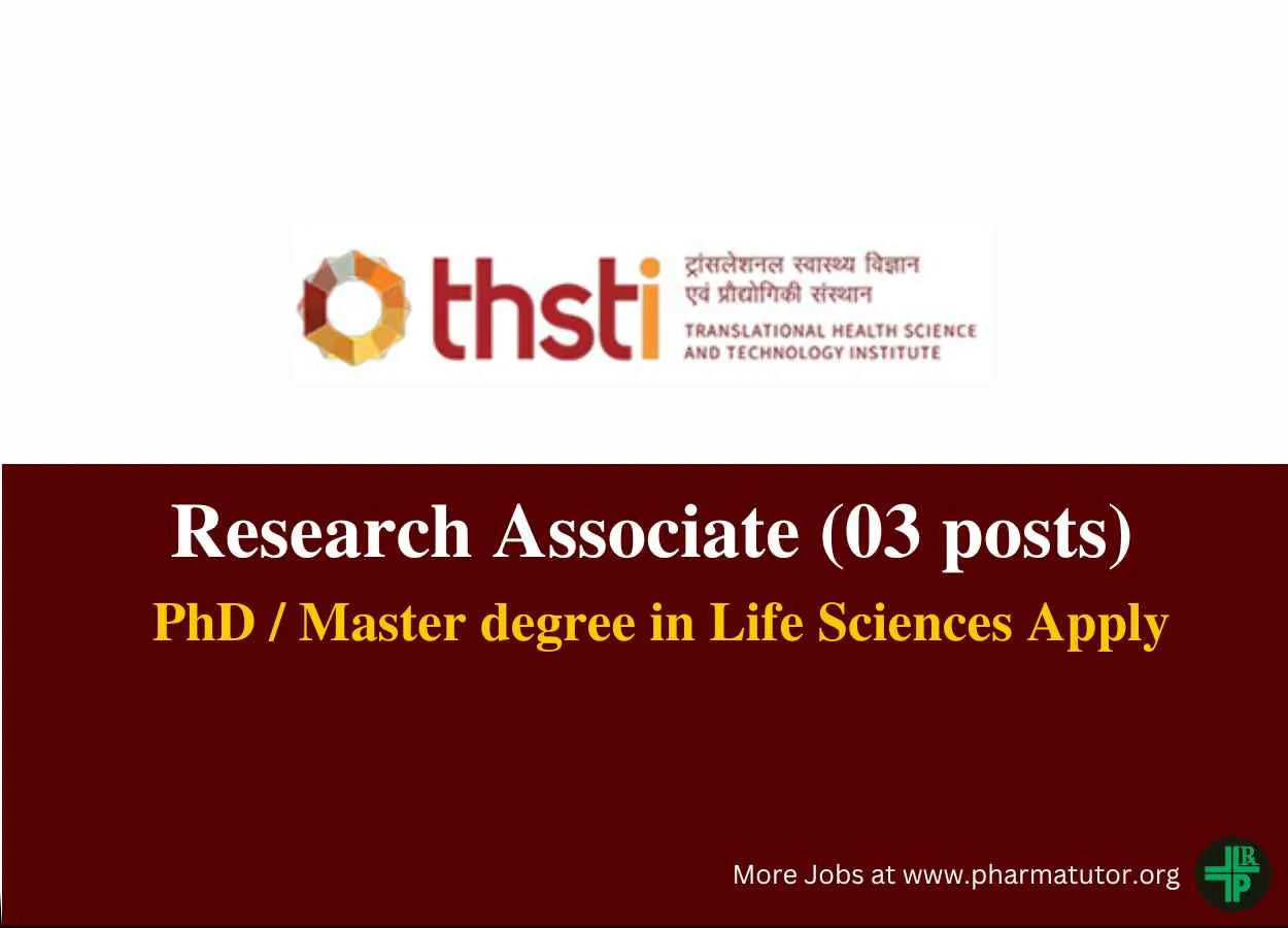 BRIC-THSTI looking for Research Associate, Life Sciences Apply