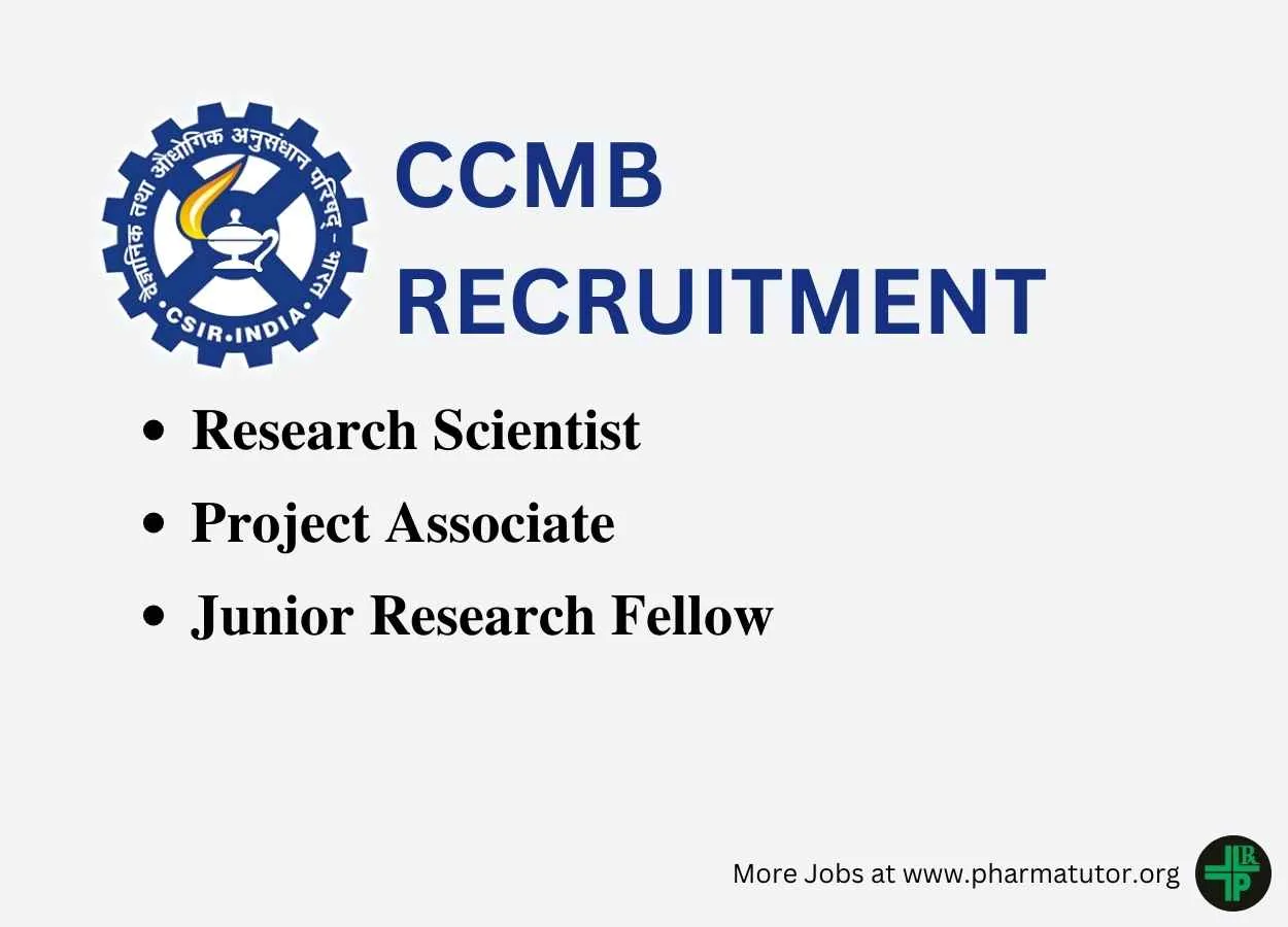 CCMB Hiring Research Scientist, Project Associate, JRF