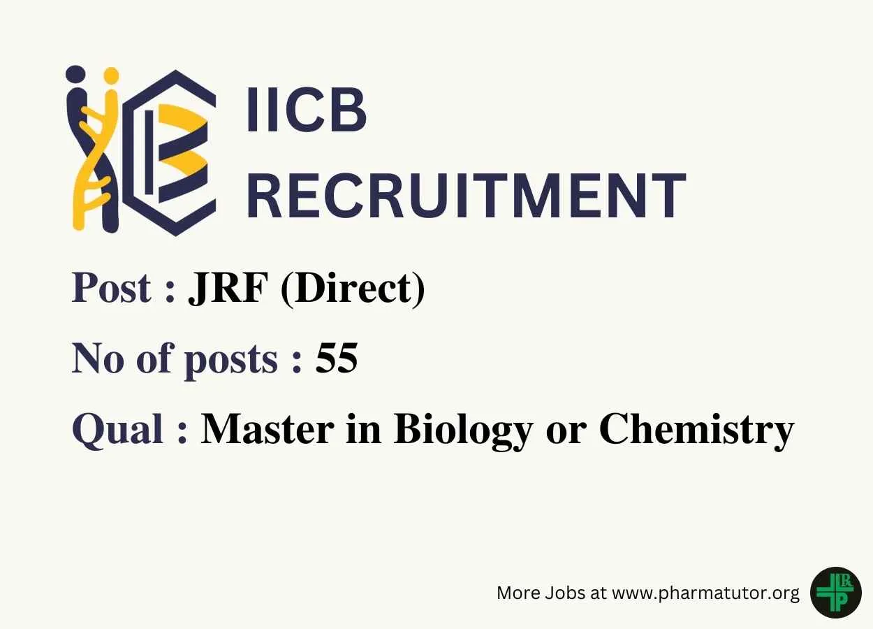 Indian Institute of Chemical Biology looking for JRF