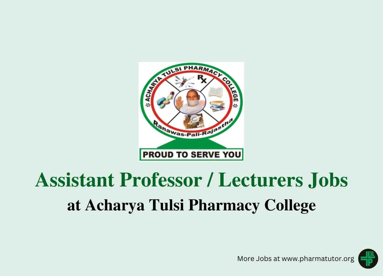 Job for Assistant Professor / Lecturers at Acharya Tulsi Pharmacy College
