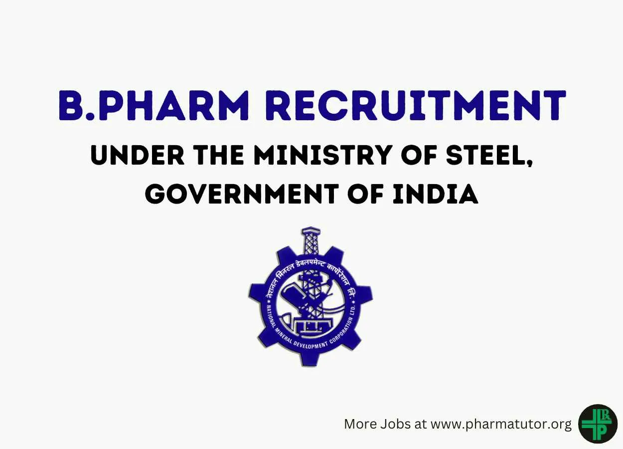 Job for B.Pharm under the Ministry of Steel at NMDC Limited