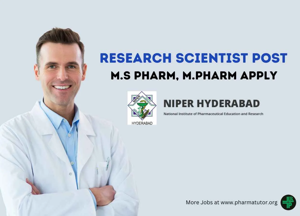 Job for M.S Pharm, M.Pharm as Research Scientist at NIPER