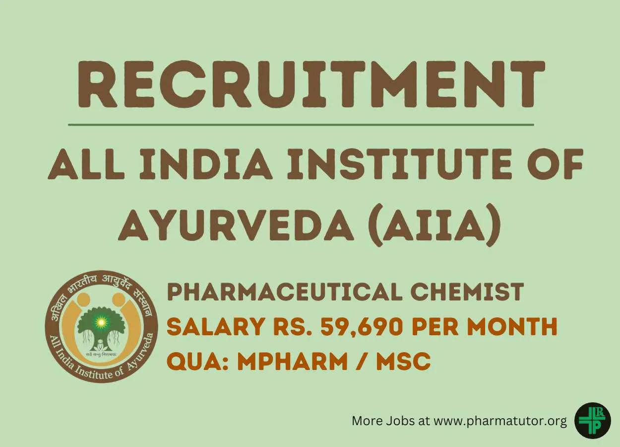 Job for Pharmaceutical Chemist at AIIA through BECIL