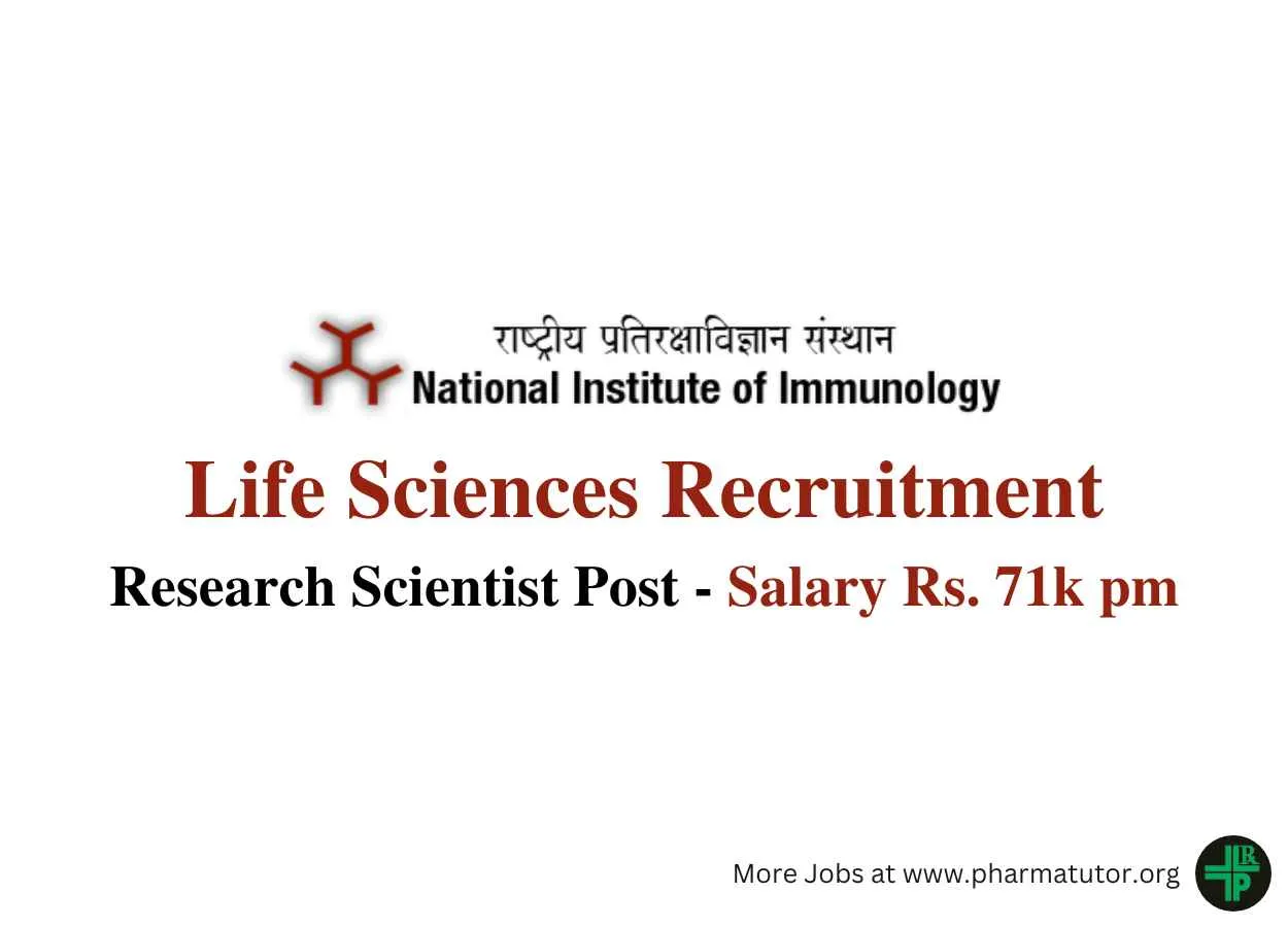 Life Sciences Recruitment at National Institute of Immunology