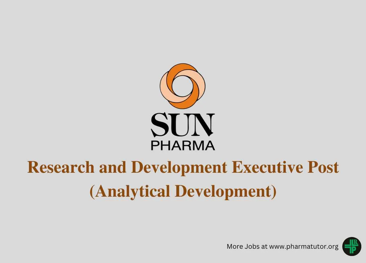 Sun Pharma Hiring Research and Development Executive