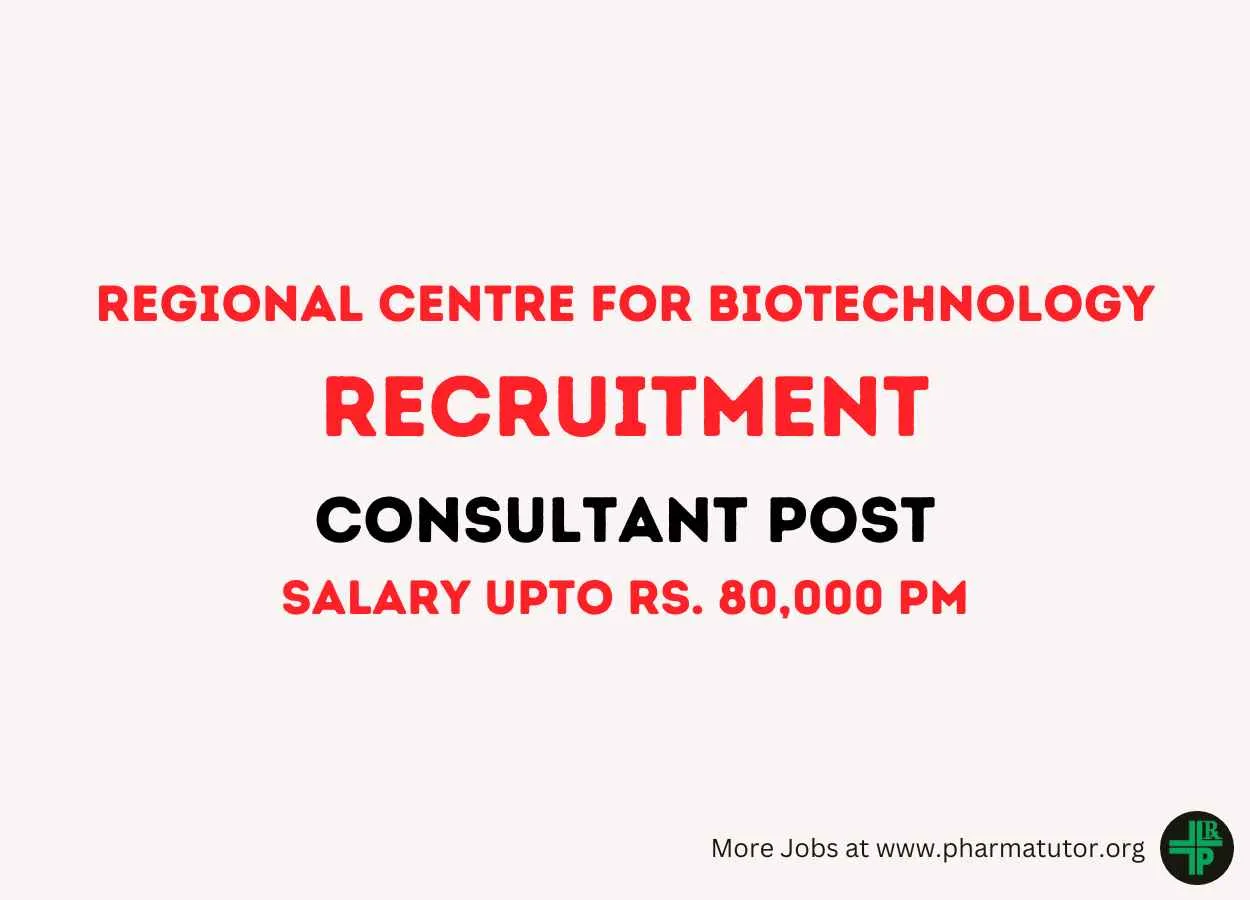 Applications are invited for post of Consultant at RCB