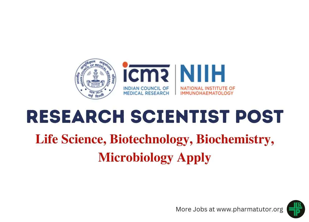 Applications are invited for post of Research Scientist at NIIH
