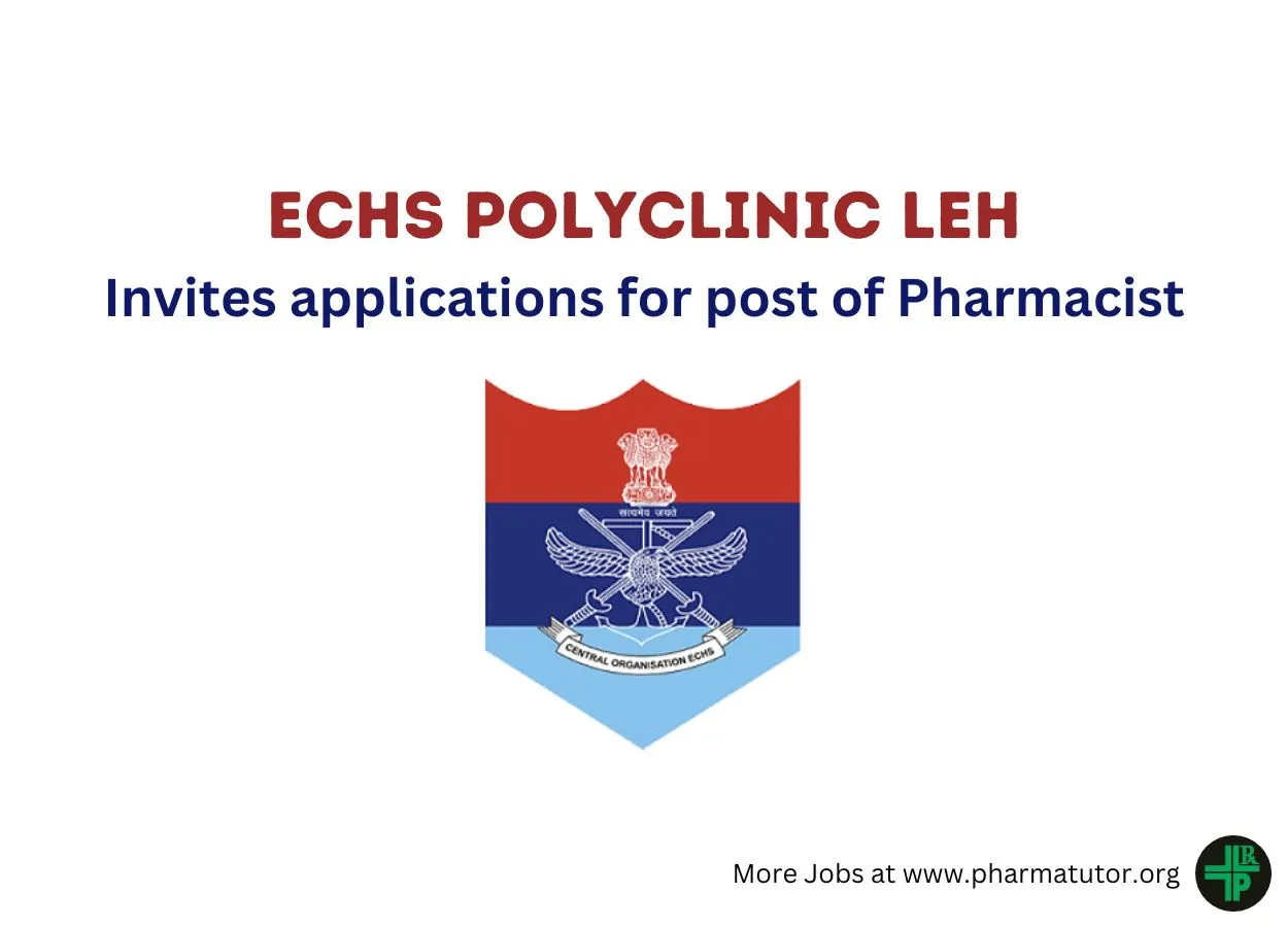 ECHS invites applications for post of Pharmacist
