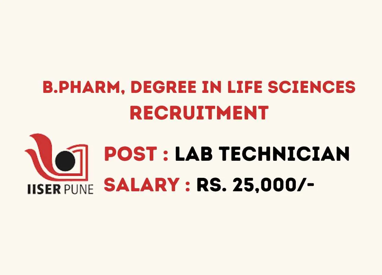 IISER B.Pharm, Degree in Life Sciences Recruitment
