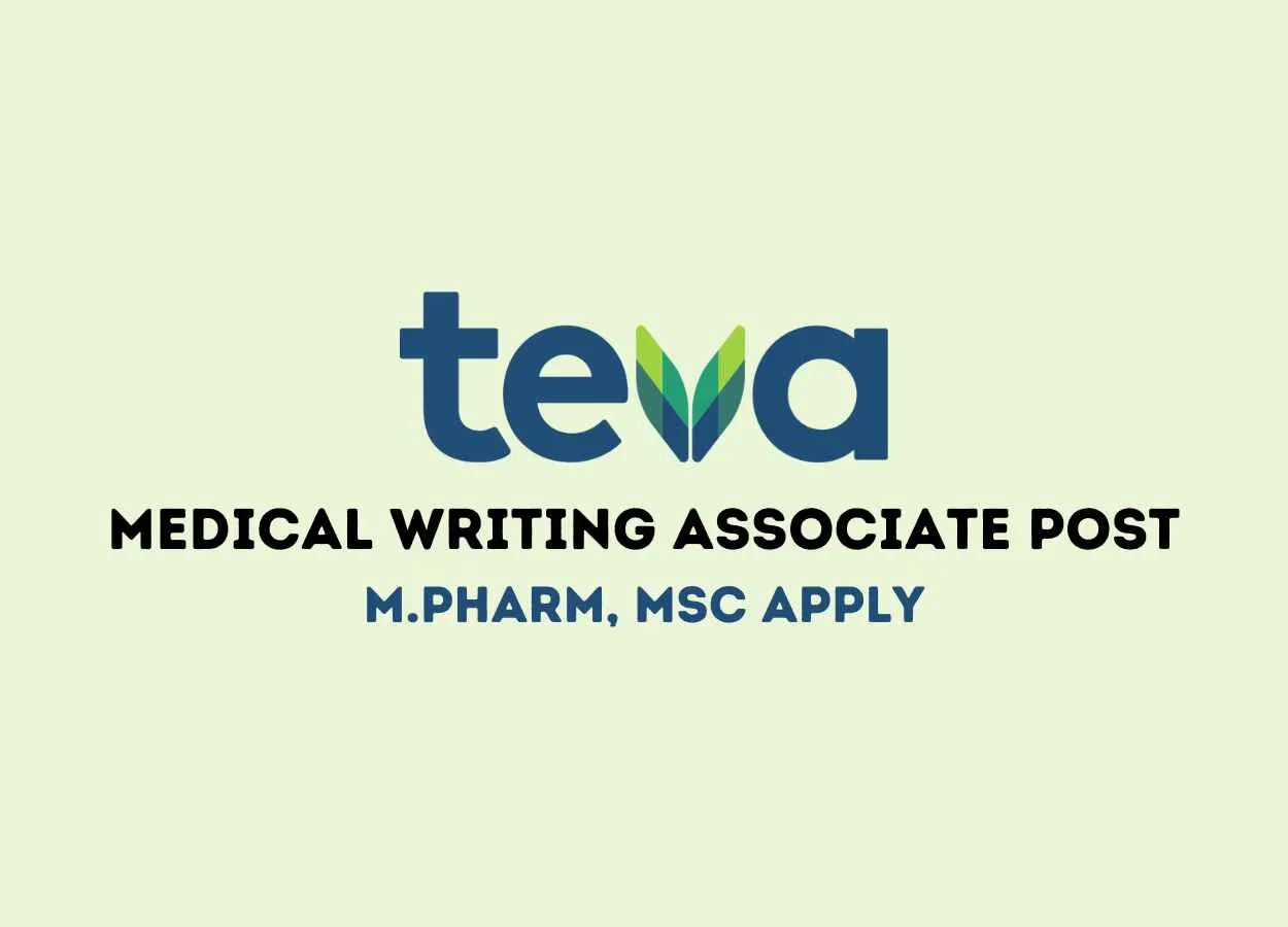 Job for M.Pharm, MSc as Medical Writing Associate at Teva