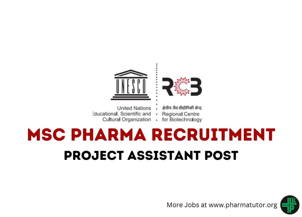 MSc Pharma Recruitment at Regional Centre for Biotechnology