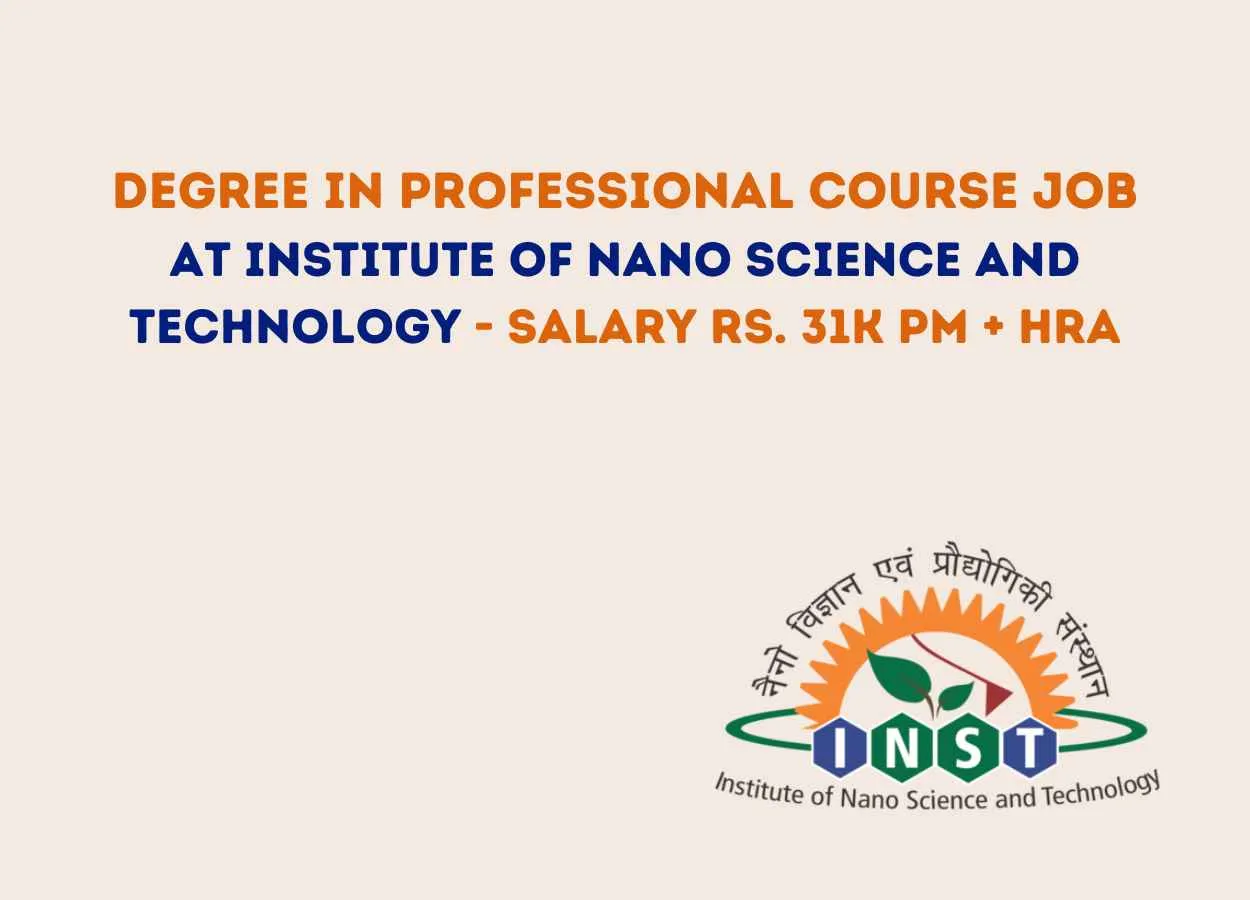 Vacancy for Degree in Professional Course at Institute of Nano Science and Technology