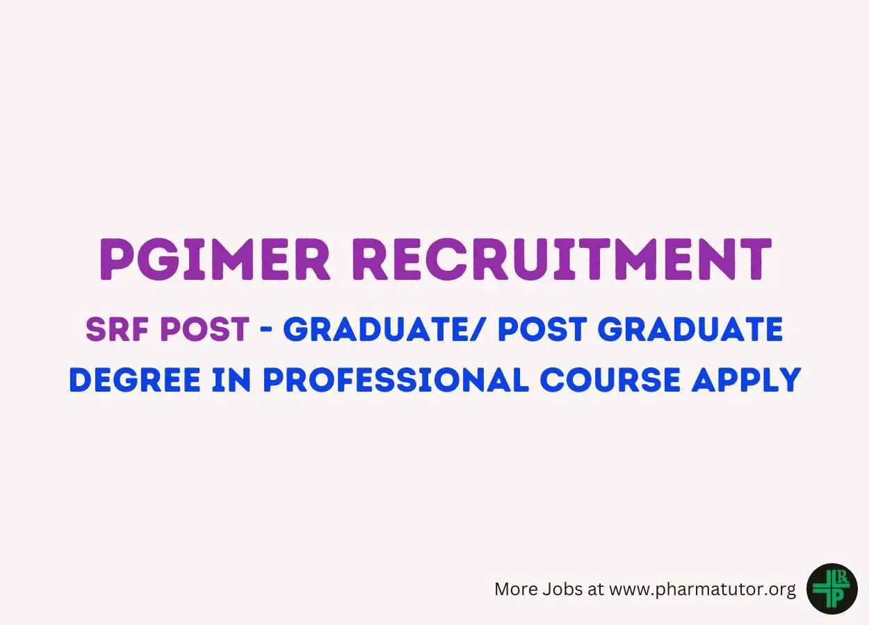 Vacancy for Senior Research Fellow at PGIMER