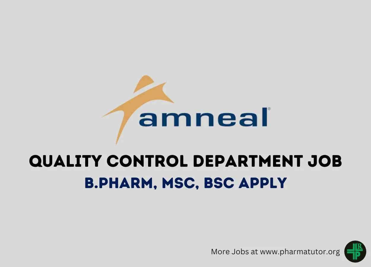 Walk in Interview for B.Pharm, MSc, BSc in Quality Control at Amneal Pharma