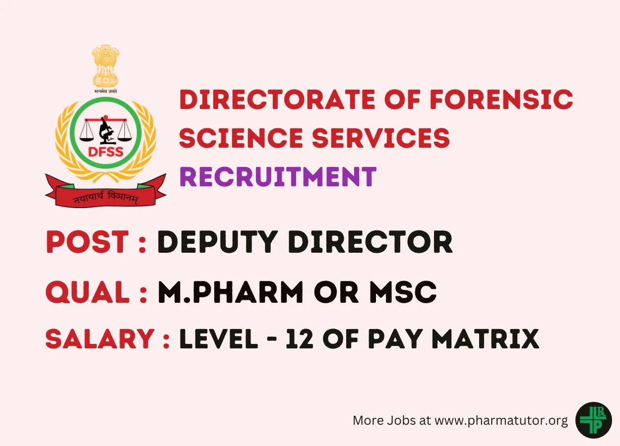 Applications are invited for post of Deputy Director at Directorate of Forensic Science services
