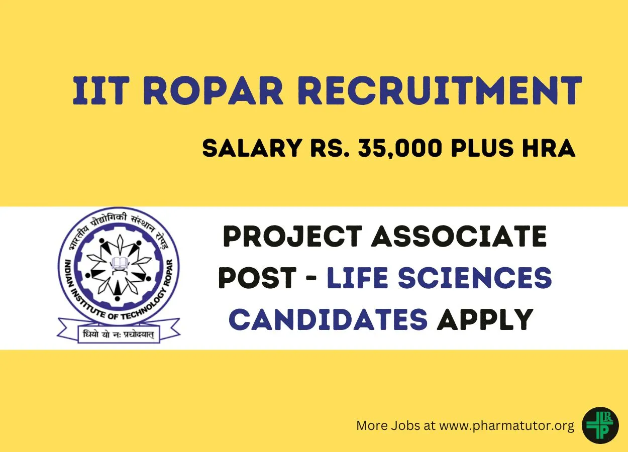 Applications are invited for post of Project Associate under the ICMR-funded project at IIT Ropar