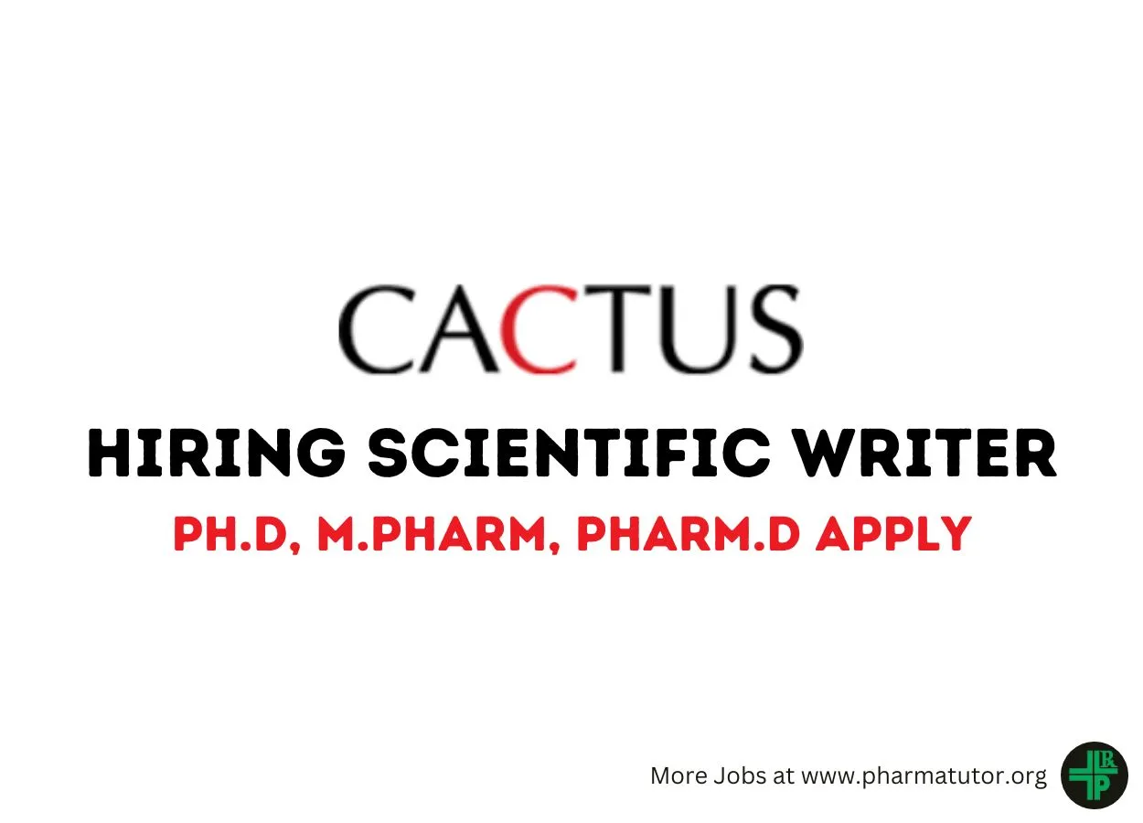 Cactus Communications Hiring Scientific Writer