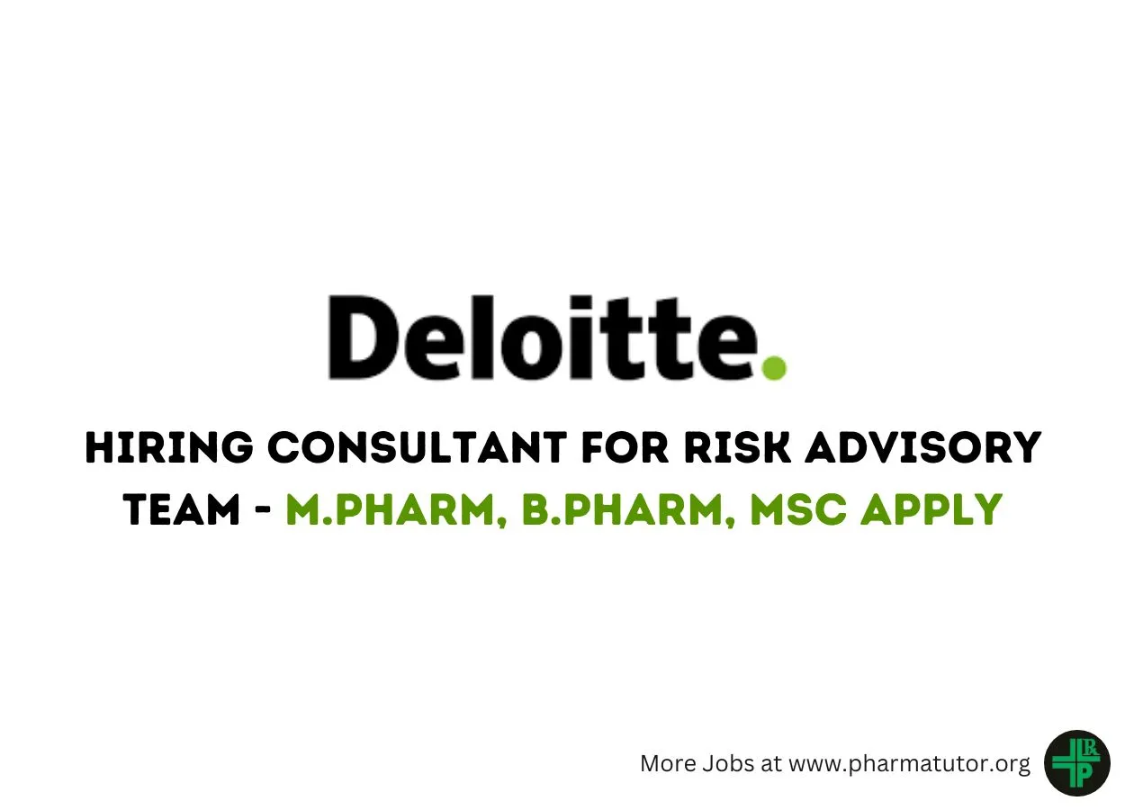 Deloitte Hiring Consultant for Risk Advisory team