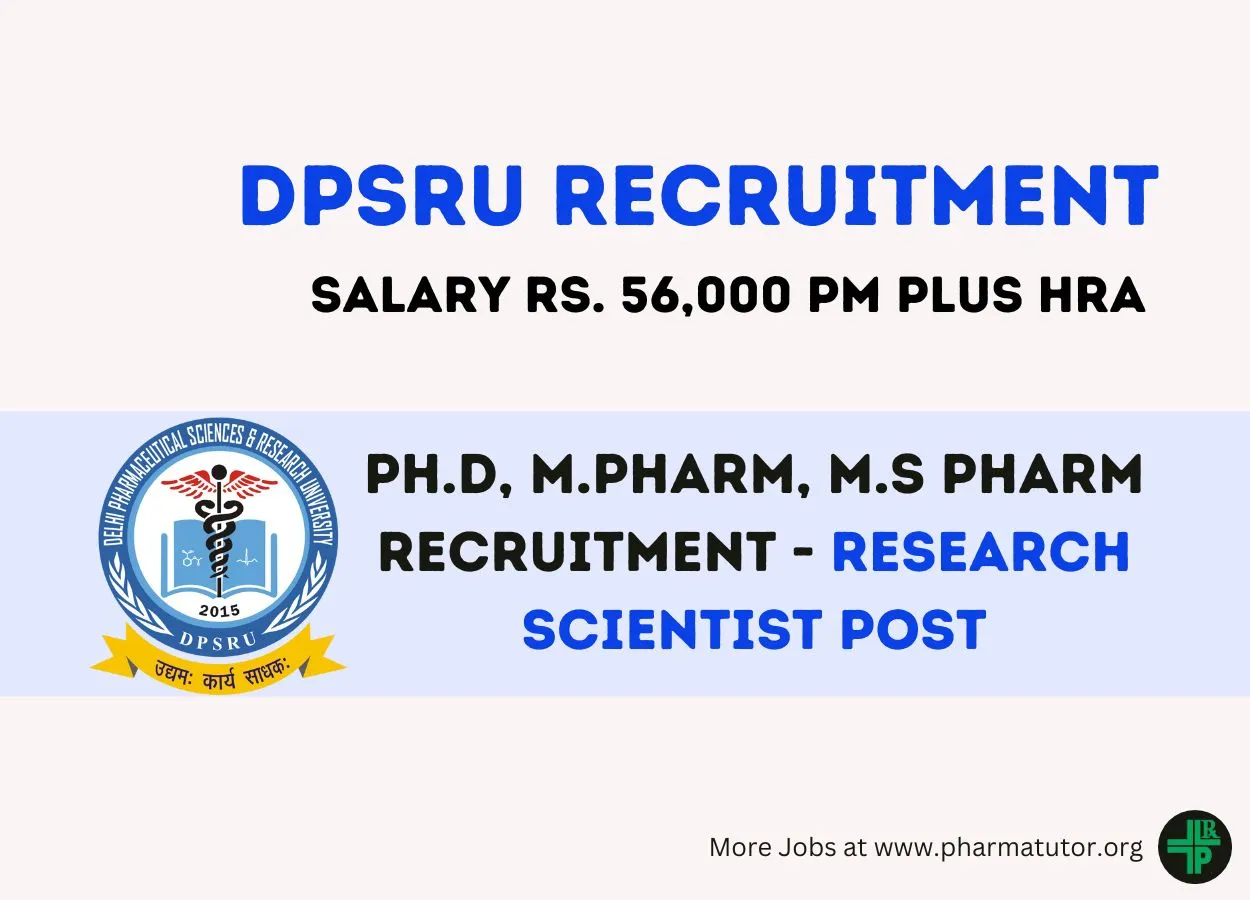 DPSRU Ph.D, M.Pharm, M.S Pharm Recruitment