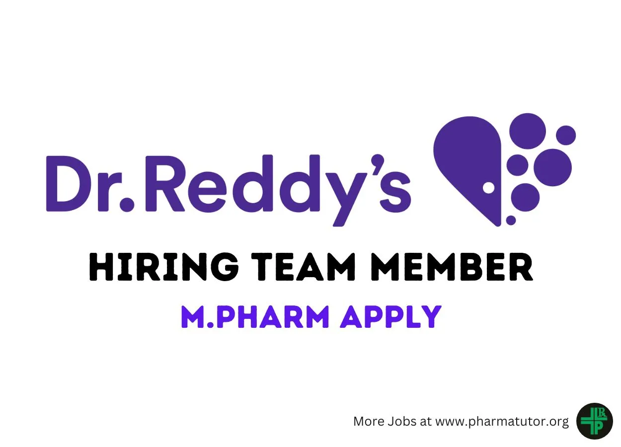 Dr. Reddy's Laboratories looking for Team Member