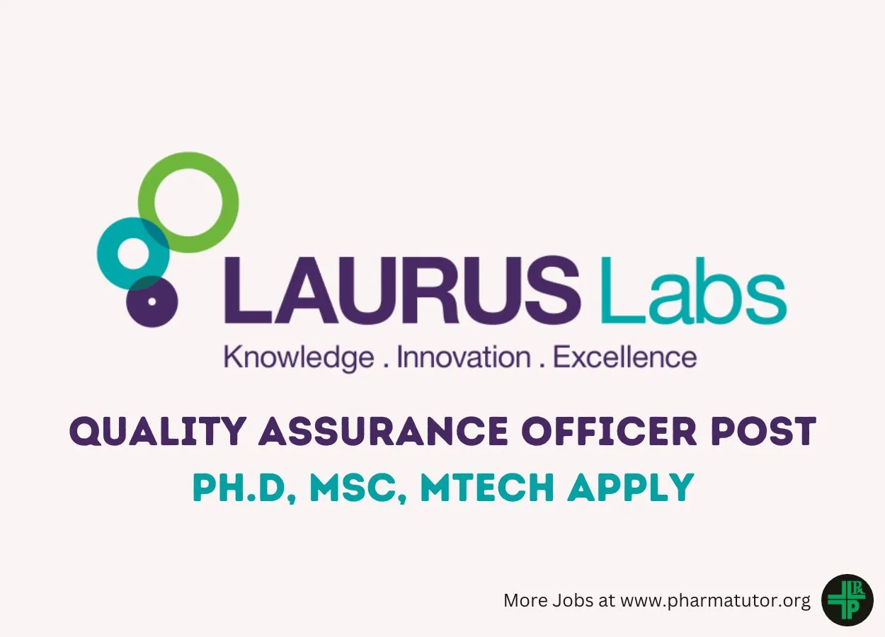 Hiring Quality Assurance Officer at Laurus Bio