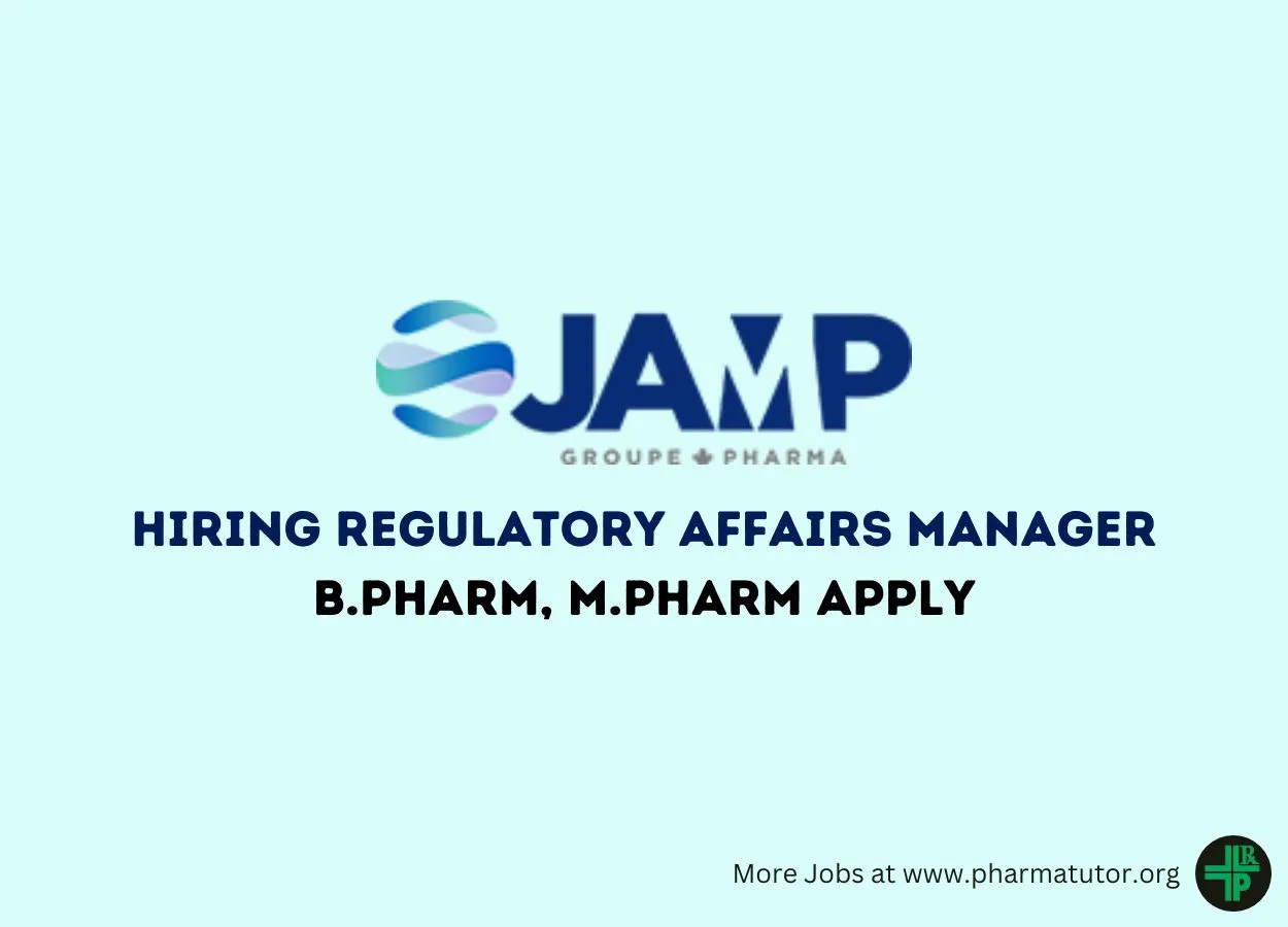 JAMP group Hiring Regulatory Affairs Manager