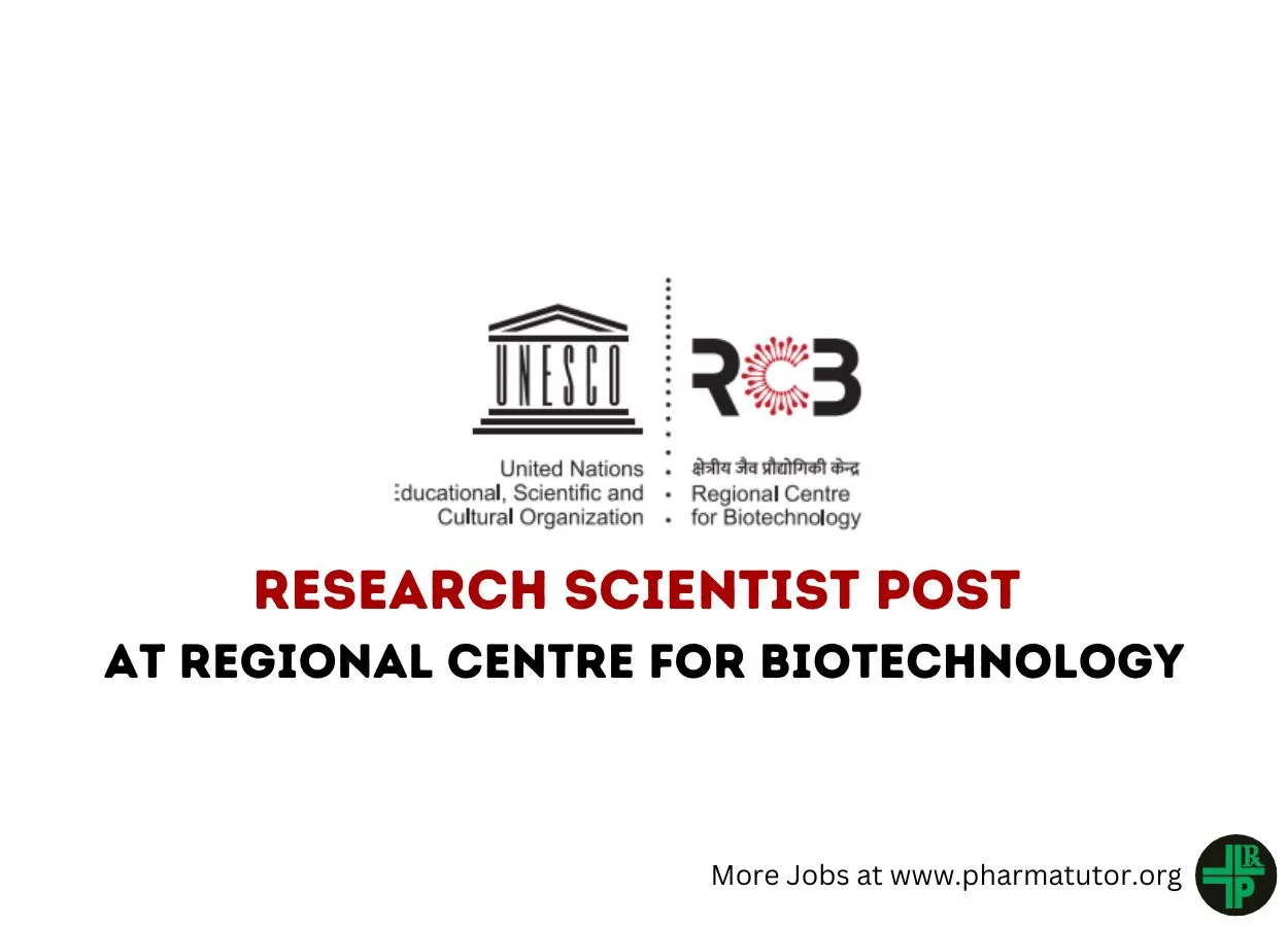 Job for Research Scientist at Regional Centre for Biotechnology