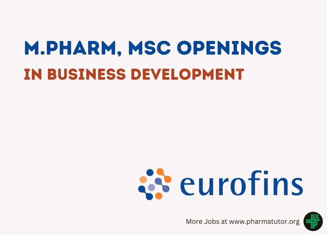 Multiple Openings in Business Development at Eurofins Scientific