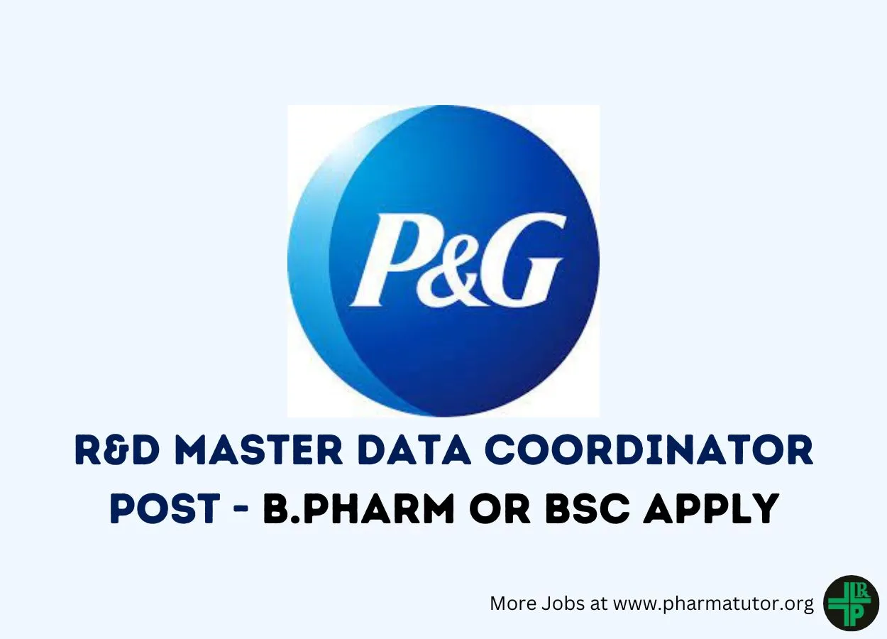 Require R&D Master Data coordinator at P&G