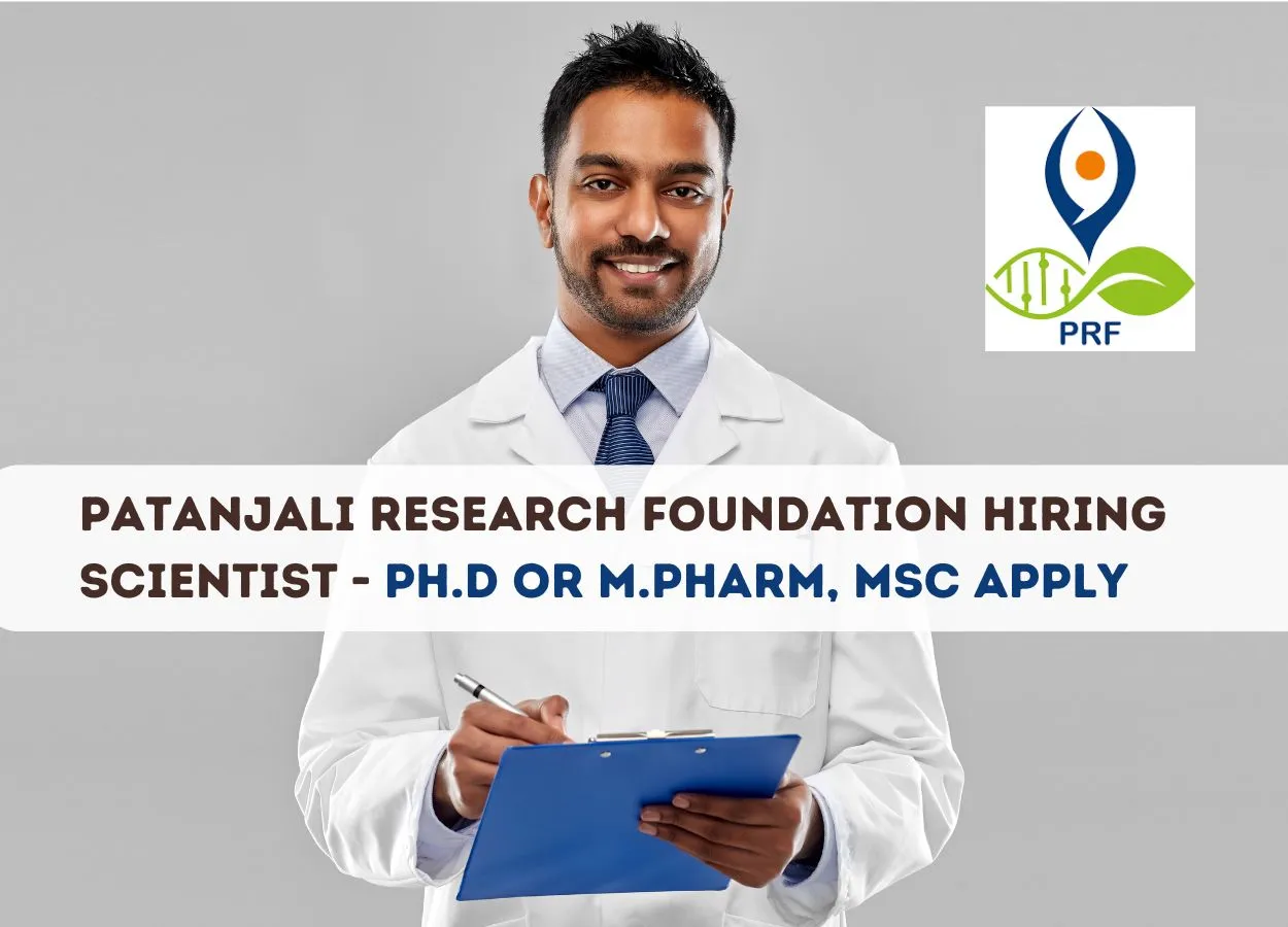 Vacancy for Scientist in Analytical Chemistry at Patanjali Research Foundation