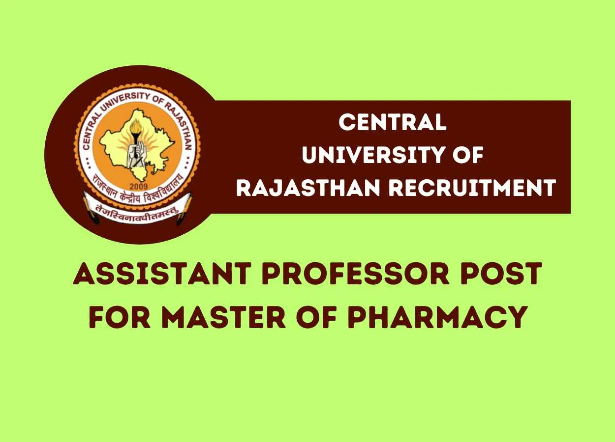 Applications are invited for post of Assistant Professor at Central University of Rajasthan