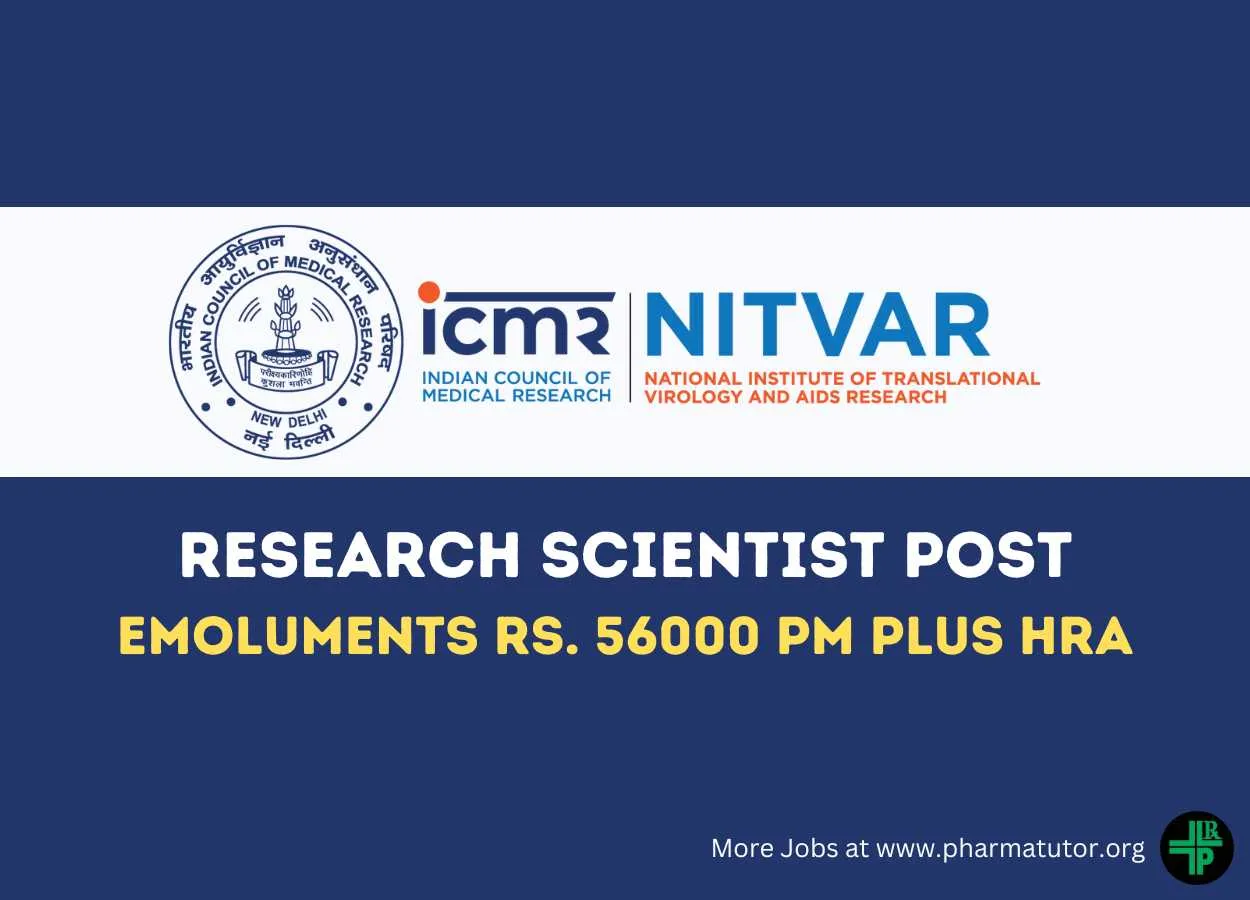 Applications are invited post of Research Scientist at NITVAR