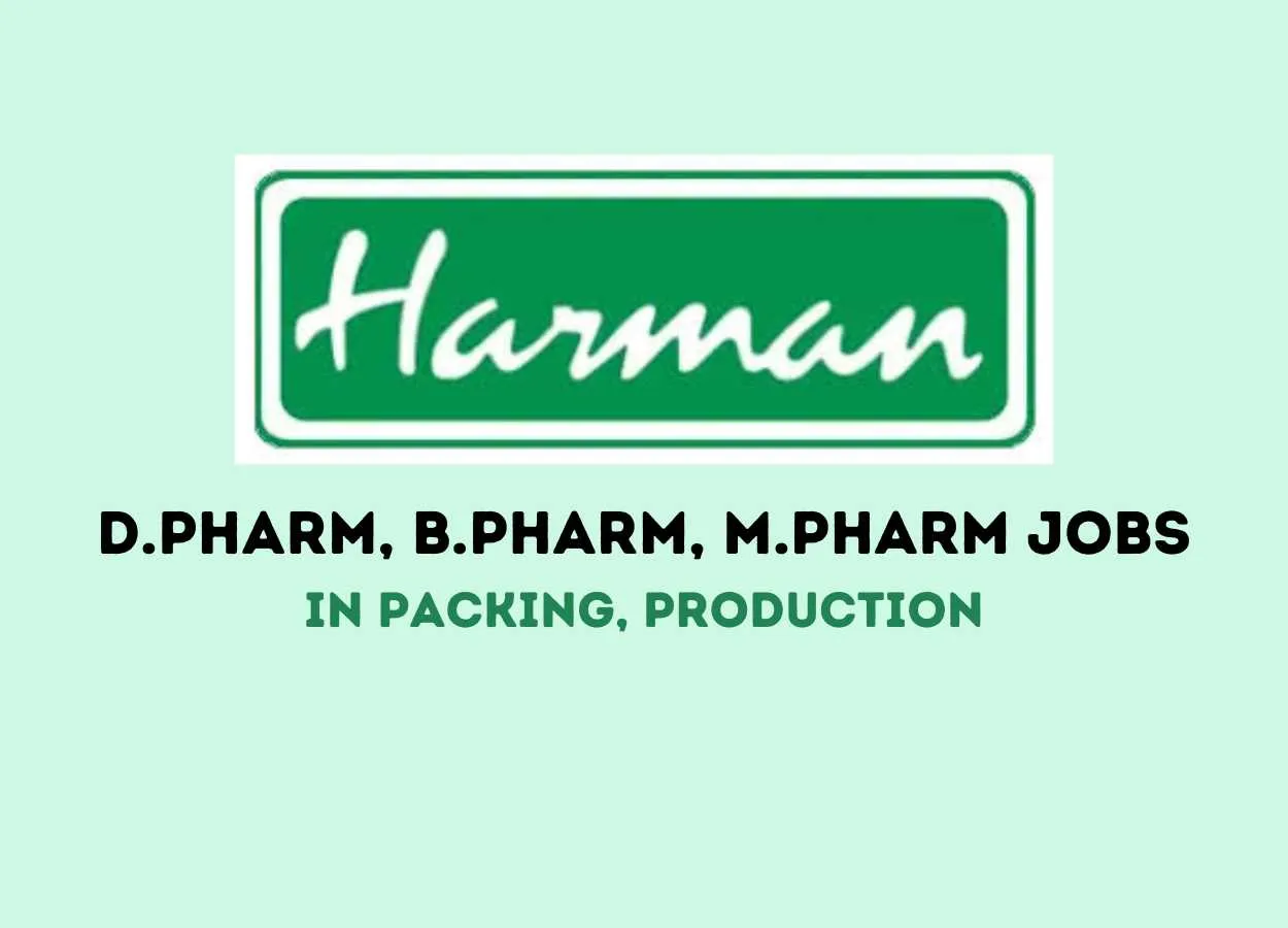 Job for D.Pharm, B.Pharm, M.Pharm in Packing, Production at Harman Finochem Ltd
