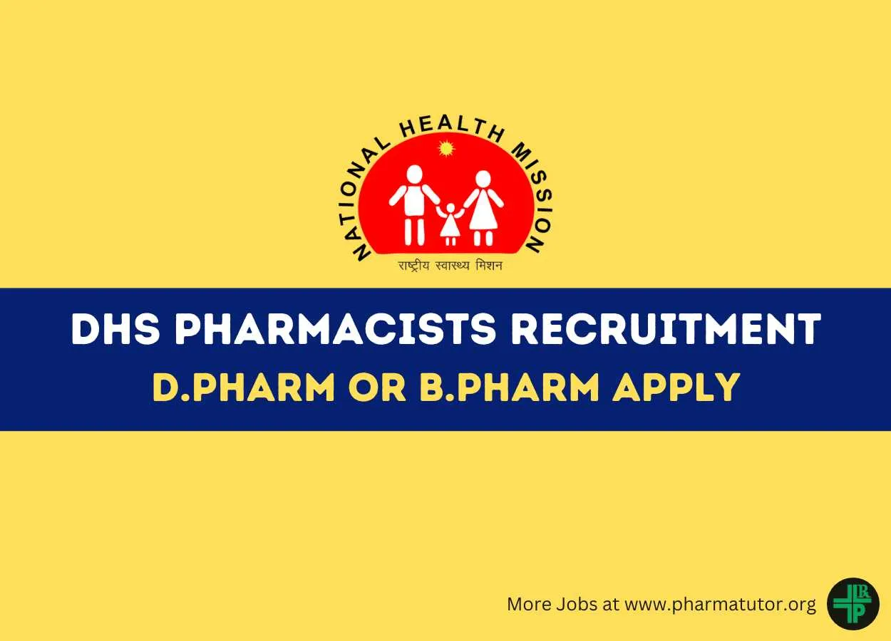 Job for Pharmacists at District Health Society Narmada