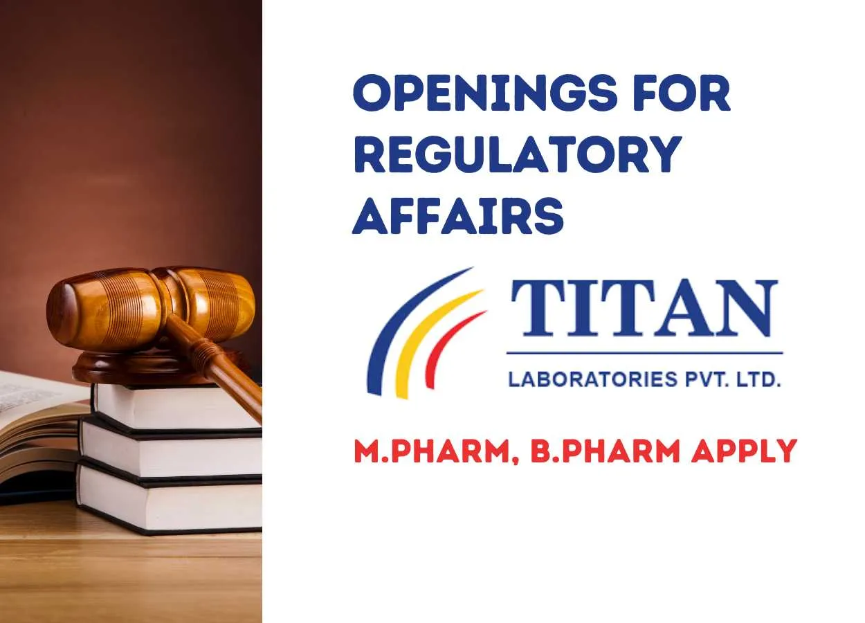 Job Openings for Regulatory Affairs at Titan Laboratories