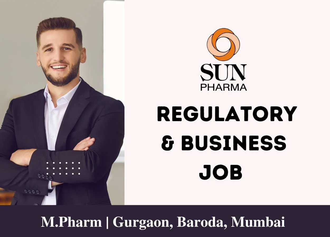 Opening as Senior Executive - Regulatory & Business Continuity - Branded at Sun Pharma