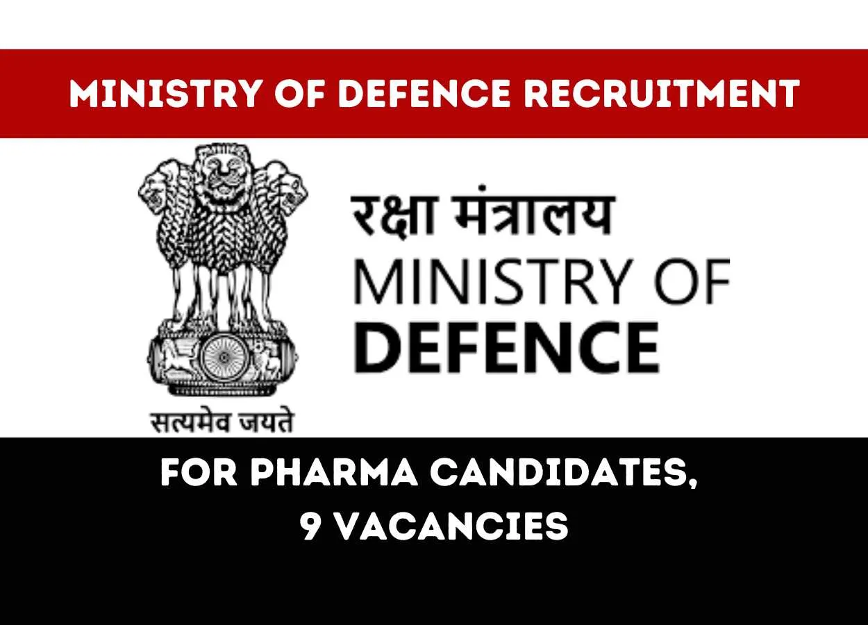 Opportunity for Diploma in Pharmacy to Join Ministry of Defence