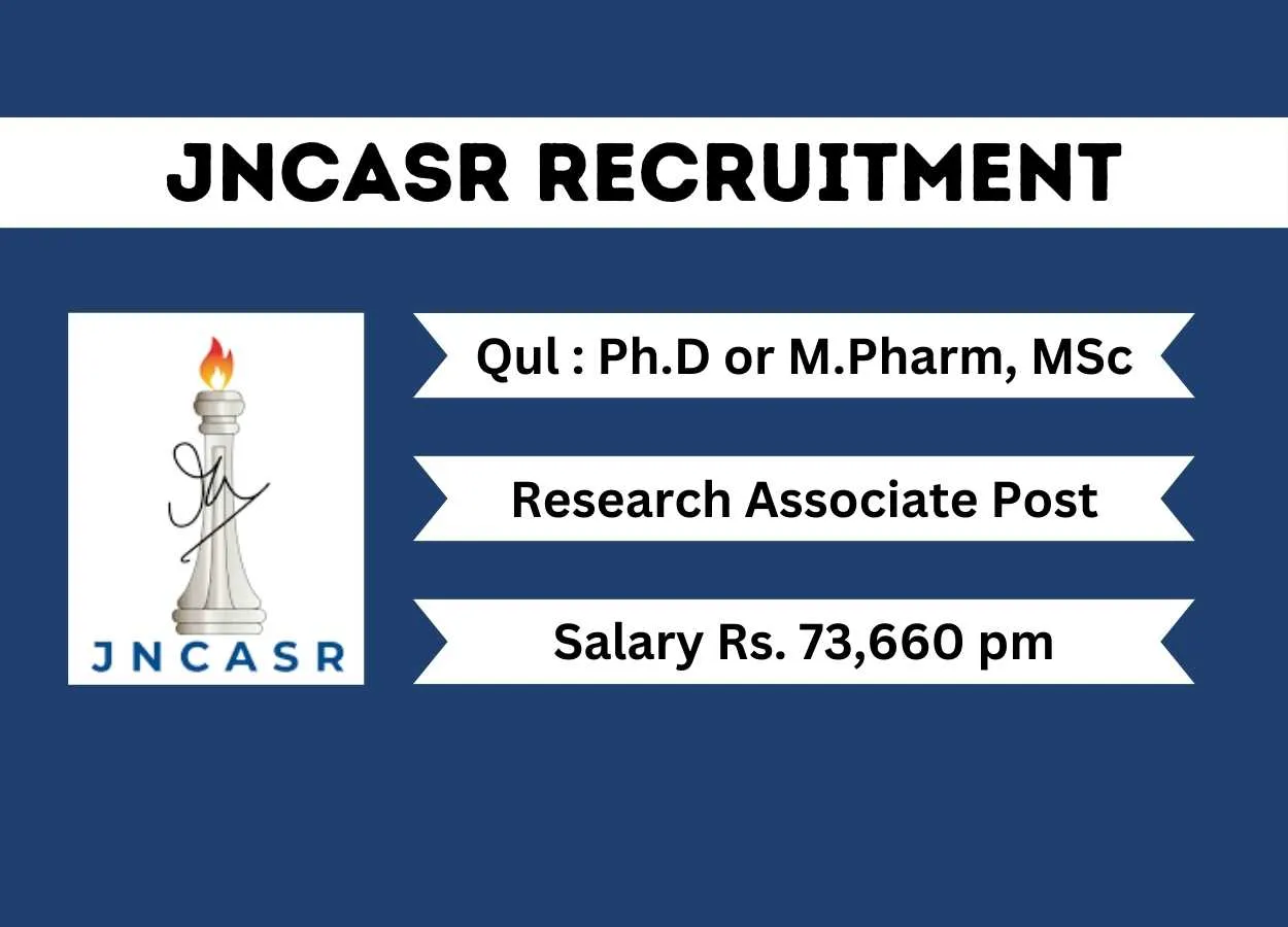 Opportunity for Ph.D or M.Pharm, MSc to Join JNCASR as Research Associate