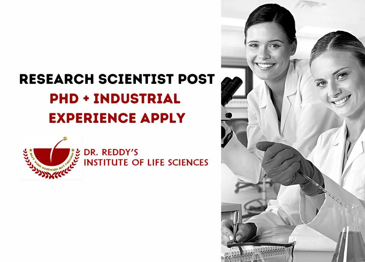 Opportunity for Research Scientist to Join Dr. Reddy’s Institute of Life Sciences 